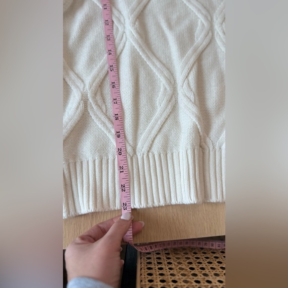 PETITE STUDIO by Keeley Wool Knit Sweater Ivory Size Small 1711 - Picture 11 of 14